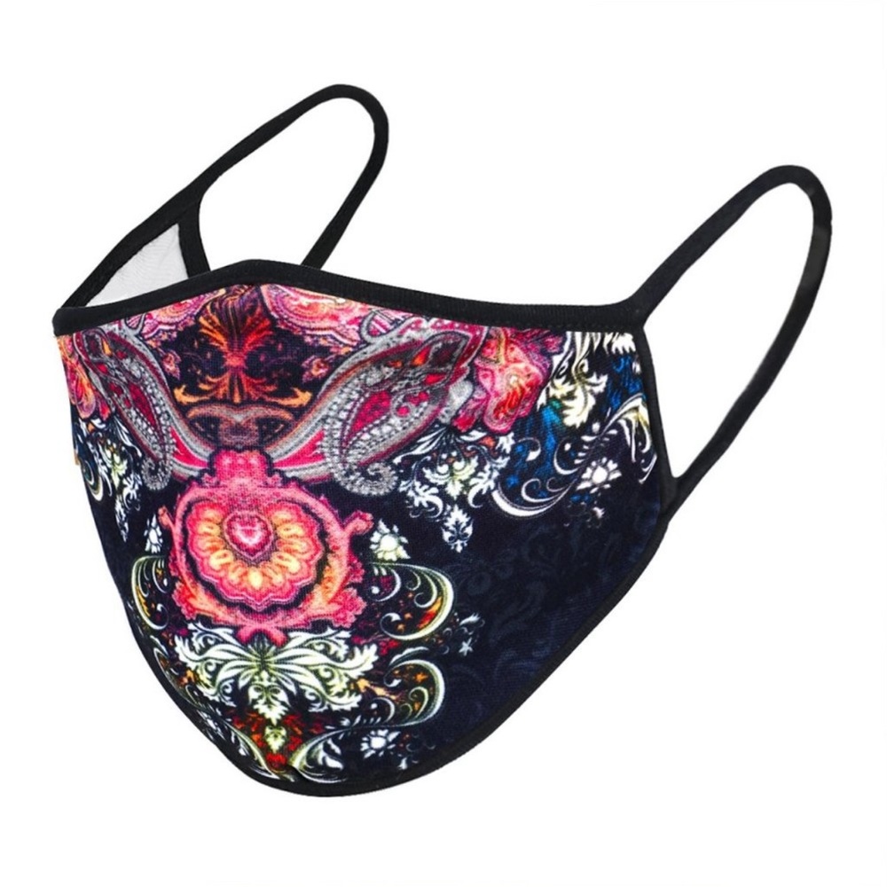 Pink Paisley Parade Face Mask